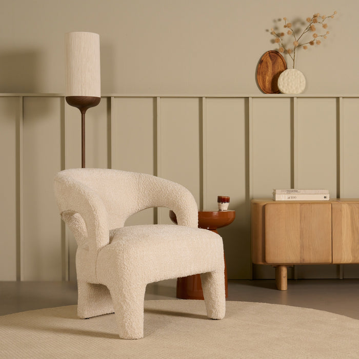 Fauteuil Brock - Beige|Creme|Wit - Bouclé
