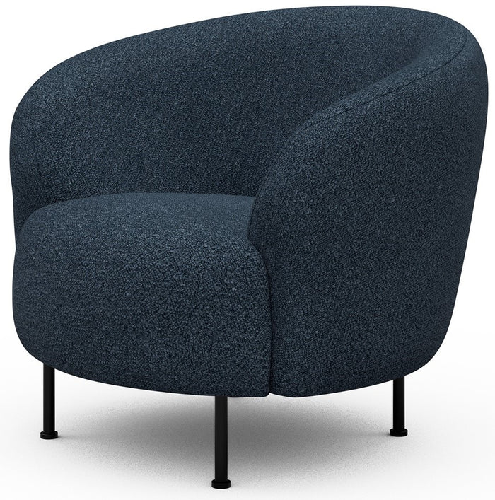 Kragelund Gran Fauteuil Blauw Bouclé Cirkel-Poot