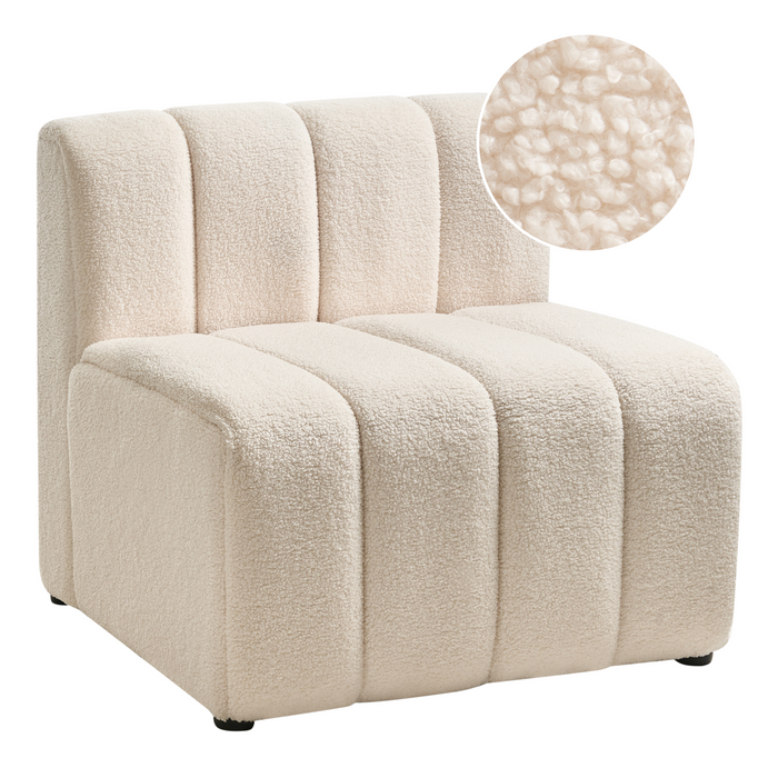 Beliani - KAGE - Fauteuil - Lichtbeige - Bouclé
