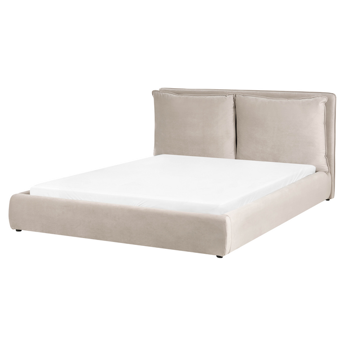 Beliani - BAJONNA - Tweepersoonsbed - Taupe - 160 x 200 cm - Stof