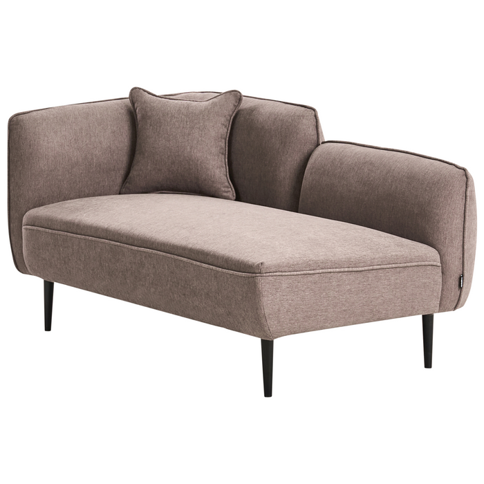 Beliani - CHEVANNES - Chaise longue - Lichtbruin - Linkszijdig - Stof