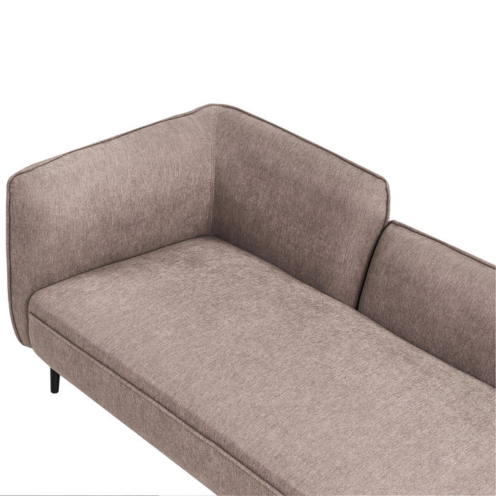 Beliani - CHEVANNES - Chaise longue - Lichtbruin - Linkszijdig - Stof