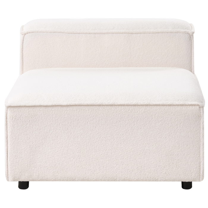 Beliani - ARDAL- Hoekbank 5-zits - Off-white - Linkszijdig - Bouclé