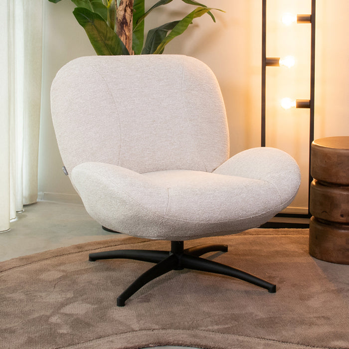 LABEL51 - Fauteuil Clayton - Naturel Canyon - Zwart Metaal