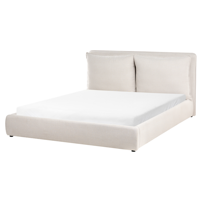 Beliani - BAJONNA - Tweepersoonsbed - Beige - 160 x 200 cm - Stof
