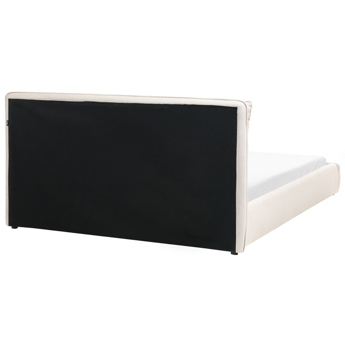 Beliani - BAJONNA - Tweepersoonsbed - Beige - 160 x 200 cm - Stof