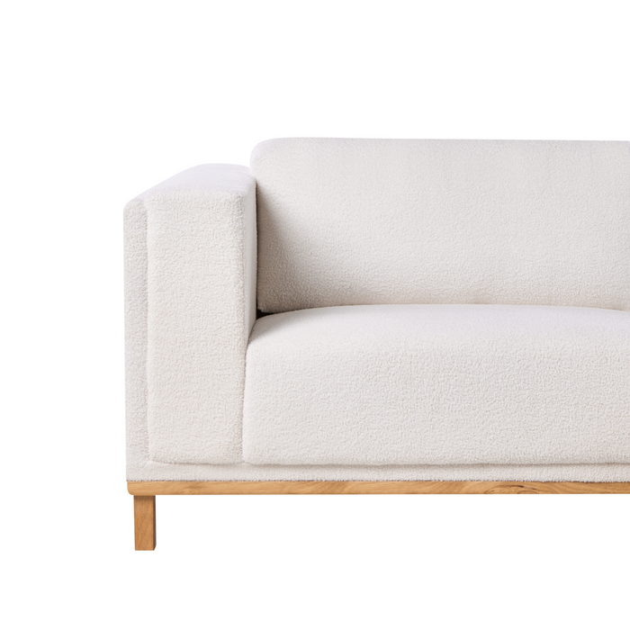 Beliani - VENG - Hoekbank 5-zits - Gebroken wit - Linkszijdig - Bouclé