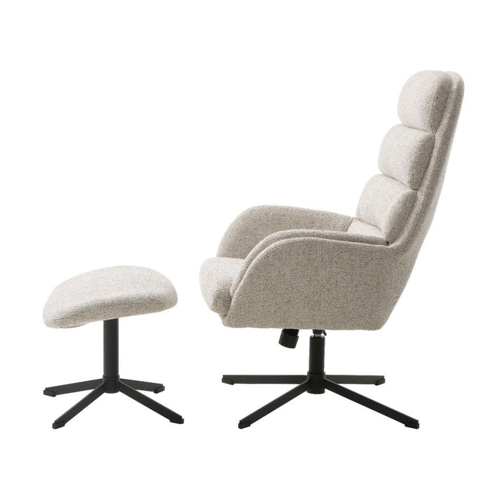 Nordic Home - Khan fauteuil met voetensteun - off white