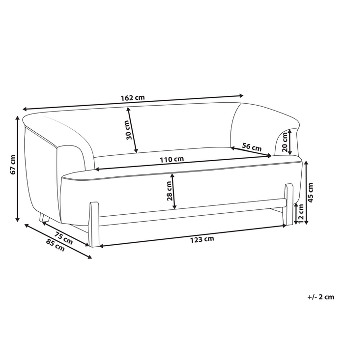 Beliani - ALNOR - Tweezitsbank - Donkergrijs - Polyester
