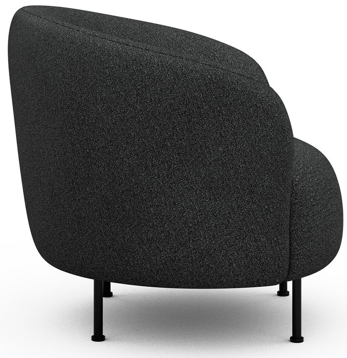 Kragelund Gran Fauteuil Houtskool Zwart Bouclé Cirkel-Poot