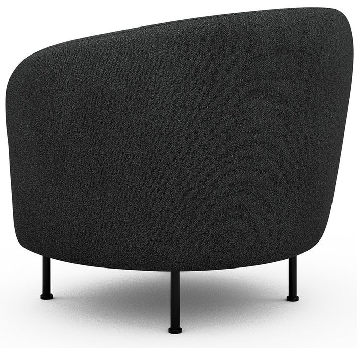 Kragelund Gran Fauteuil Houtskool Zwart Bouclé Cirkel-Poot