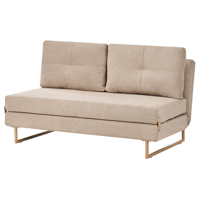 Beliani - JERSLEV - 3-zits slaapbank - Lichtbruin - Stof