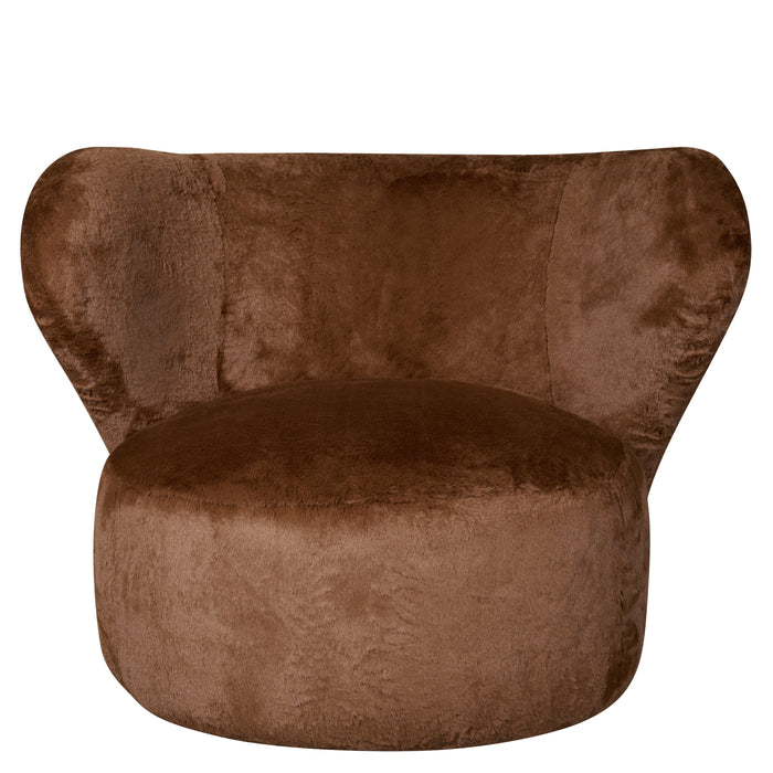 Draaifauteuil Luton - Bruin - Textiel - 99x78x87cm (BxHxD)