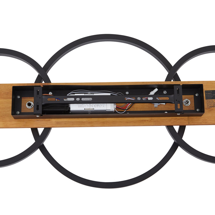 QAZQA Design plafondlamp zwart rond incl. LED 3-staps dimbaar