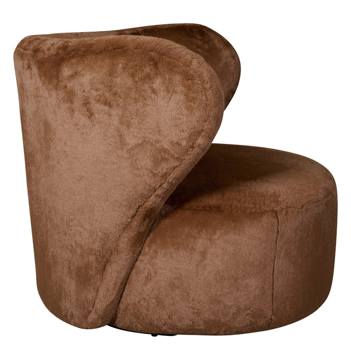 Draaifauteuil Luton - Bruin - Textiel - 99x78x87cm (BxHxD)