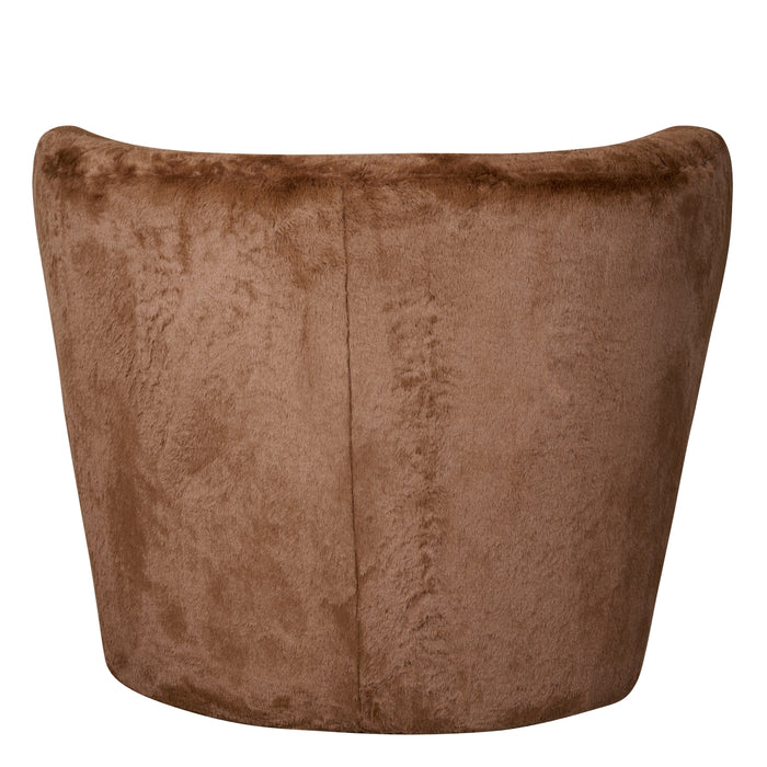 Draaifauteuil Luton - Bruin - Textiel - 99x78x87cm (BxHxD)