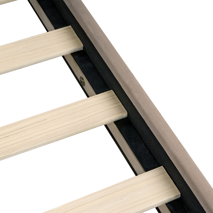 Beliani-LONZAC-Bed met opbergruimte-Taupe-120 x 200 cm-Fluweel