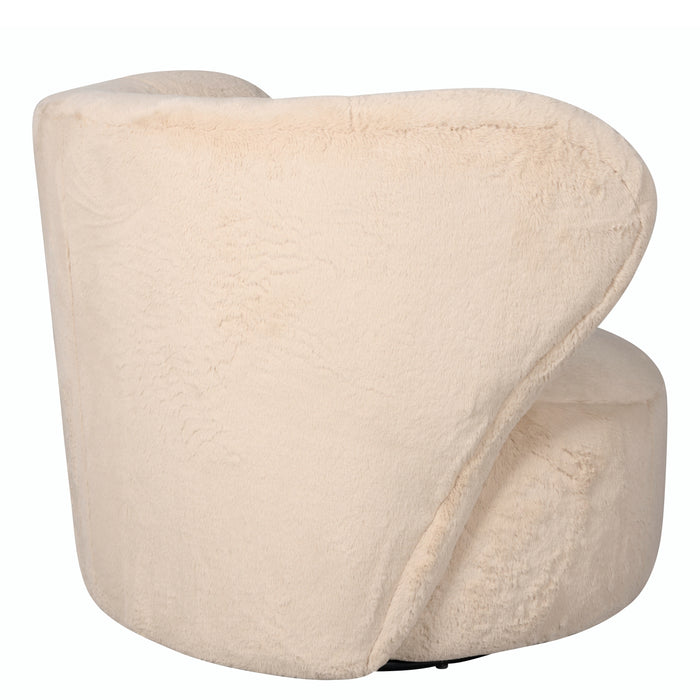 Draaifauteuil Luton - Beige - Textiel - 99x78x87cm (BxHxD)