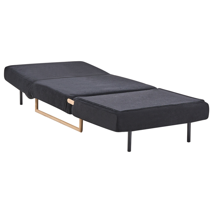 Beliani - JERSLEV - 1-zits slaapbank - Zwart - Polyester