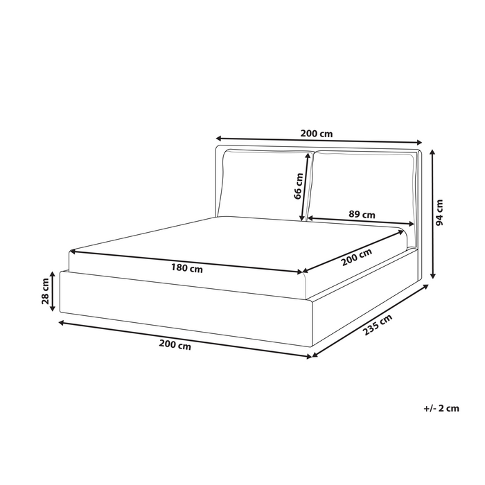 Beliani - BAJONNA - Tweepersoonsbed - Bruin - 180 x 200 cm - Bouclé