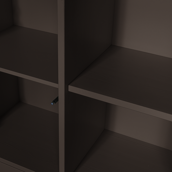 WOOOD Merel opbergkast - Grenen - Middenbruin - 100x200x44