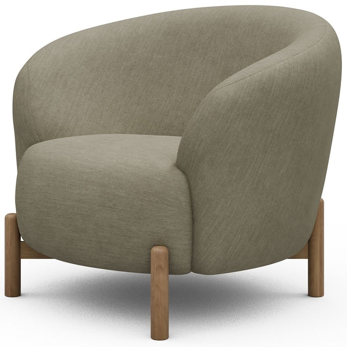 Kragelund Gran Fauteuil Stoffig Zand | Eiken