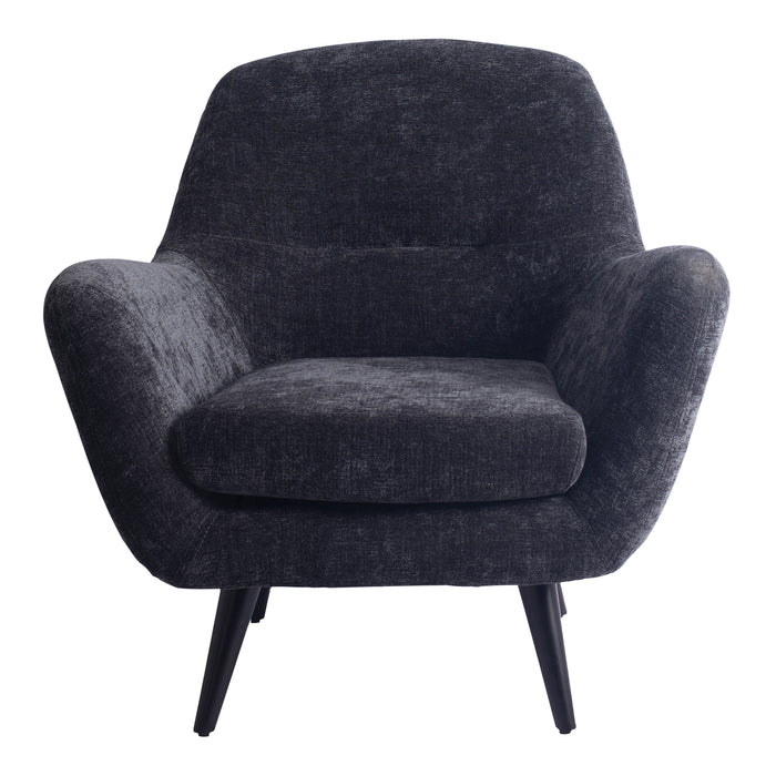 PTMD Donny Anthracite Fauteuil Black Wooden Legs