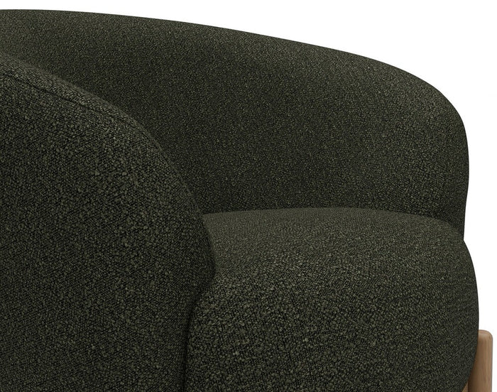 Kragelund Gran Fauteuil Bosgroen Bouclé | Eiken