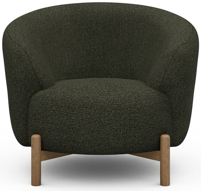 Kragelund Gran Fauteuil Bosgroen Bouclé | Eiken