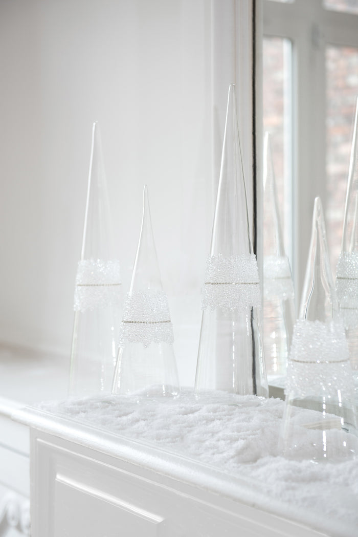 J-Line decoratie Kegel - glas - transparant - small