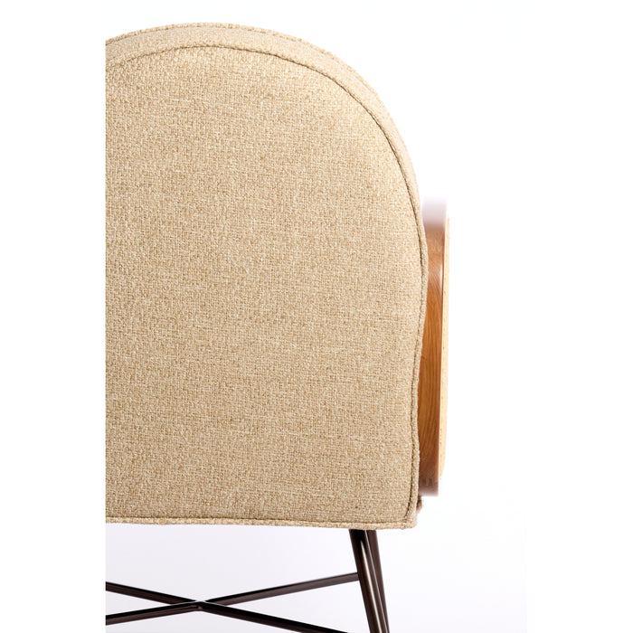 Light&living Stoel 81x60x79 cm FIENNE beige+rotan naturel