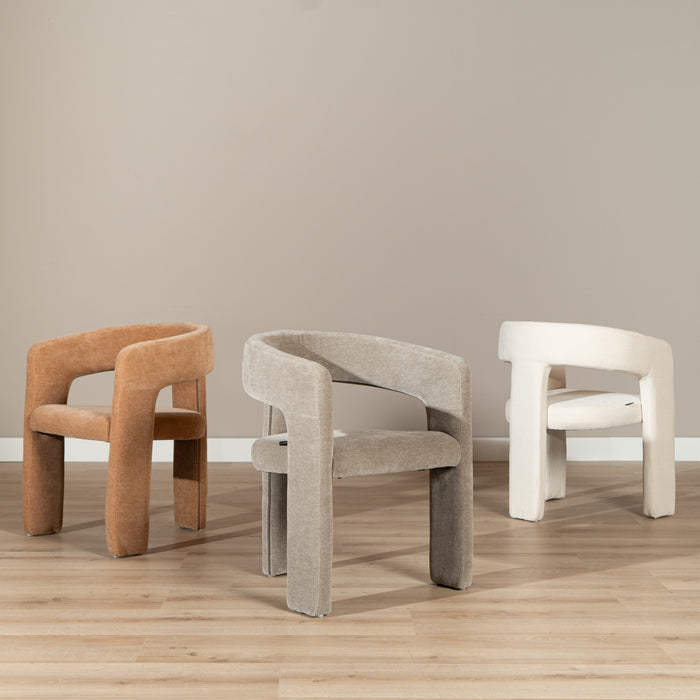 Bronx71 Scandinavische eetkamerstoel Bibi chenille off white