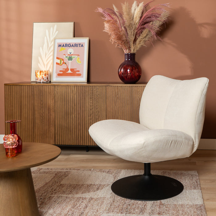 Bronx71 Draaifauteuil Lise chenille off white