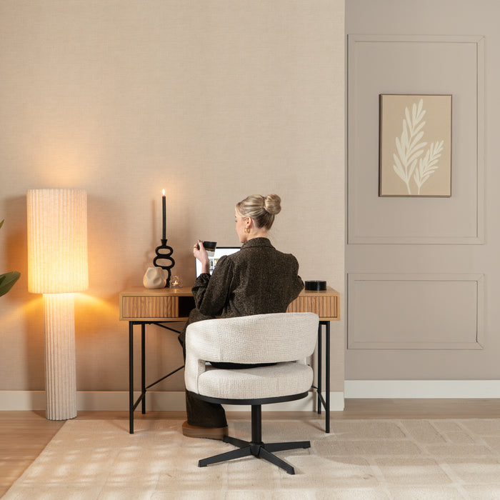 Bronx71 Draaifauteuil Gino gemêleerde stof beige