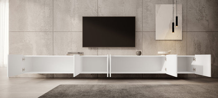 Meubella - TV-Meubel Pepinos - Wit - 300 cm