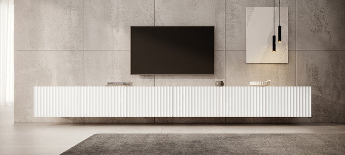 Meubella - TV-Meubel Pepinos - Wit - 300 cm