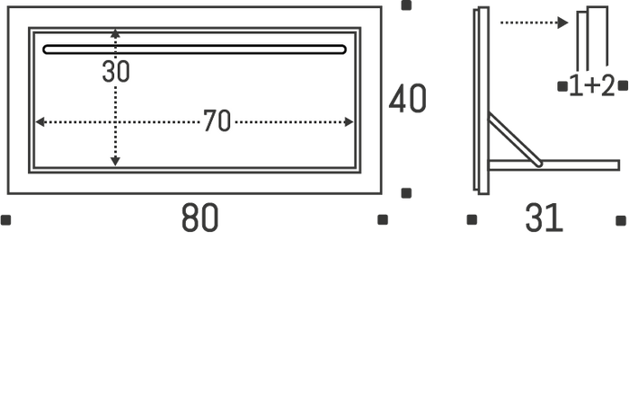 Fläpps Kledingrek Hängrail 80x40-1 - Wit