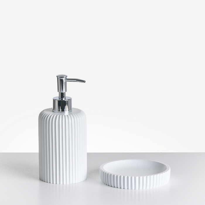 Beliani - CAMANA - Badkameraccessoireset - Wit - Polyresin