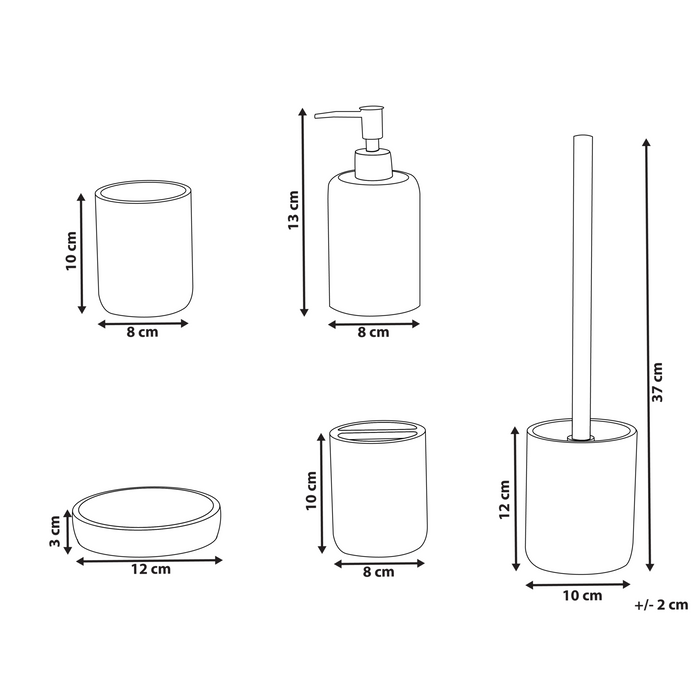 Beliani - CAMANA - Badkameraccessoireset - Wit - Polyresin