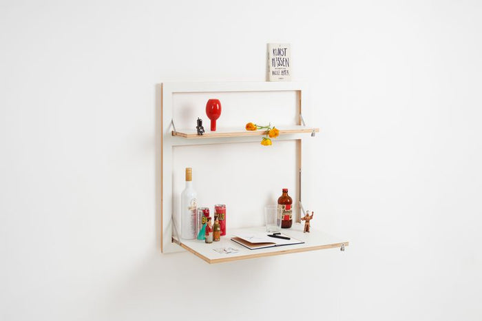 Fläpps Wandbureau|secretaresse 80x80-2 - Wit