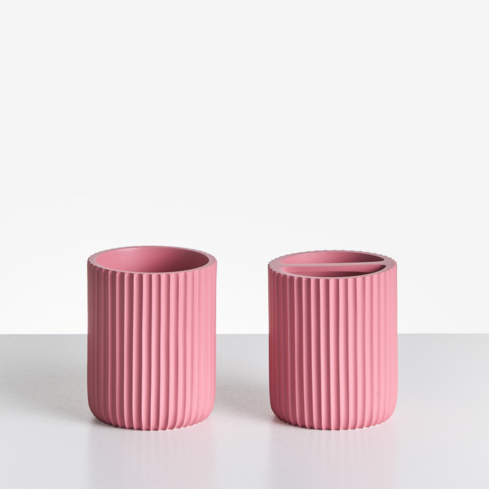 Beliani - CAMANA - Badkameraccessoireset - Roze - Polyresin