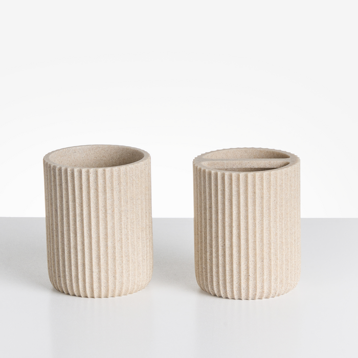 Beliani - CAMANA - Badkameraccessoireset - Lichtbeige - Polyresin