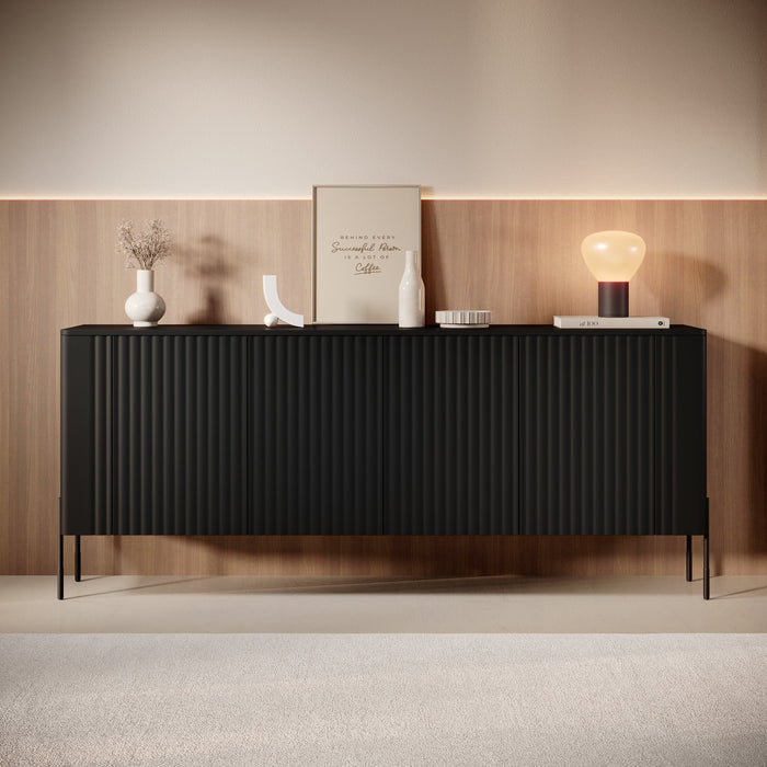 Meubella - Vivi - Dressoir - Zwart - 190 cm