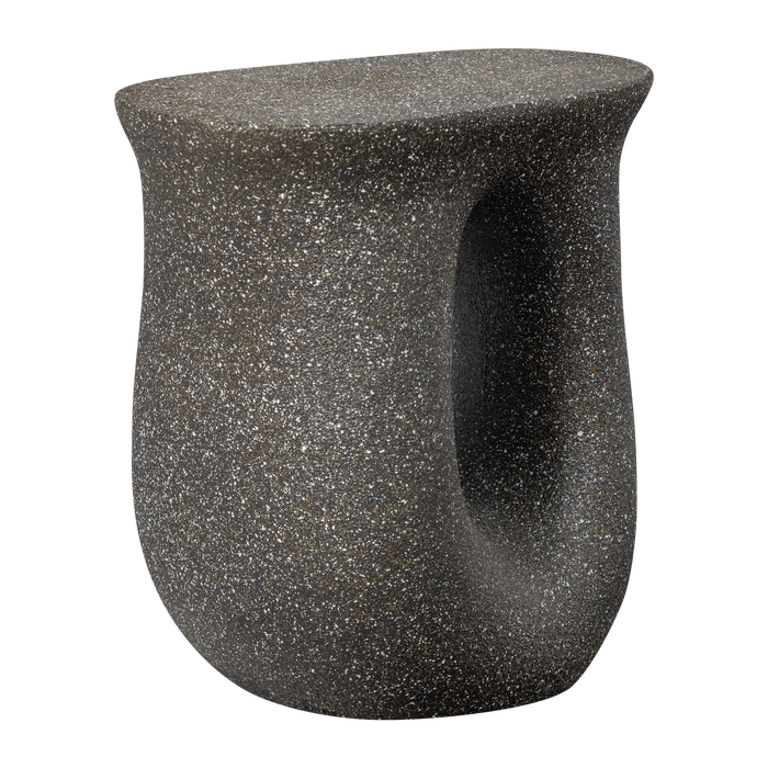 WOOOD Mason Bijzettafel Met Spikkels - Magnesium - Zwart - 45x42x33