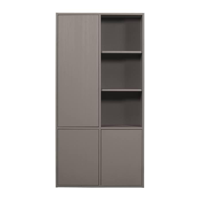 WOOOD Merel opbergkast - Grenen - Warmgrijs - 100x200x44