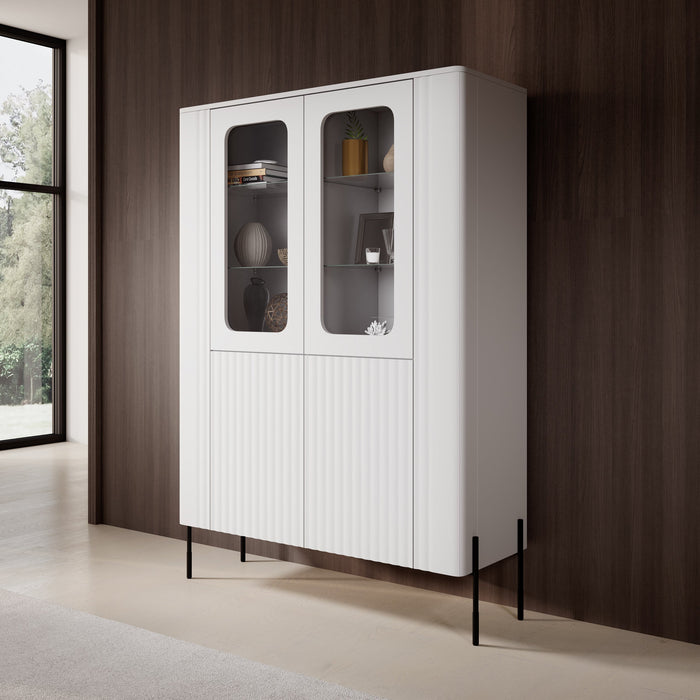 Meubella - Vivi - Vitrinekast - Wit - 110x40x160 cm