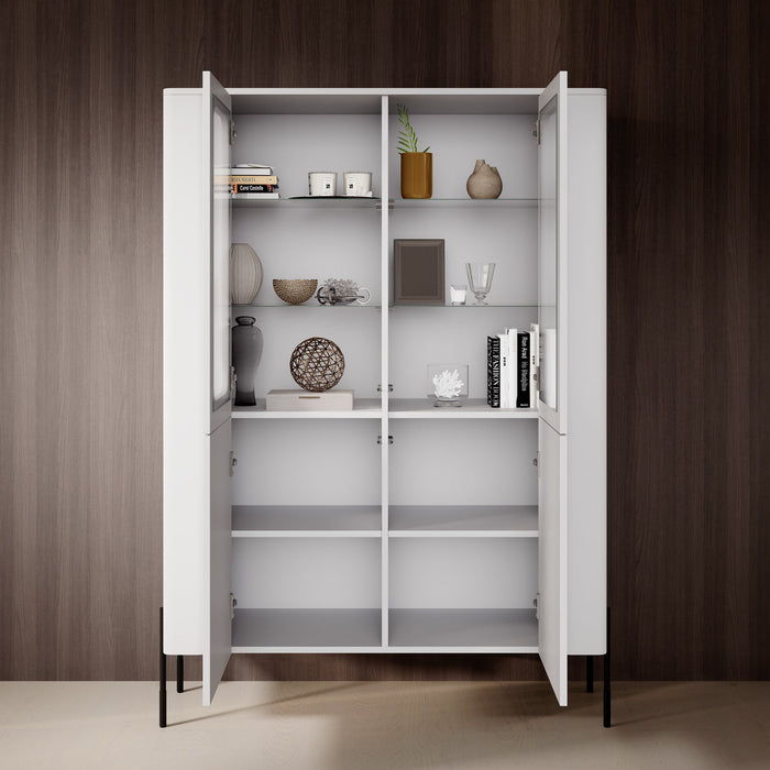 Meubella - Vivi - Vitrinekast - Wit - 110x40x160 cm