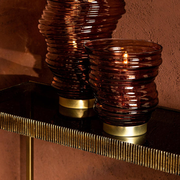 PTMD - Windlicht Lane - Bruin - 20x20x27.5cm