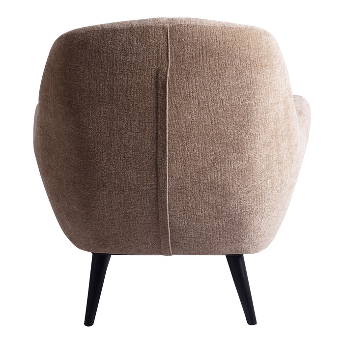 PTMD Donny Cream Fauteuil Black Wooden Legs