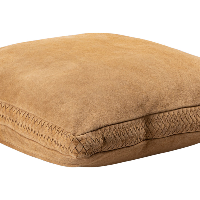 PTMD Suky Camel Suede Leather Cushion Square L